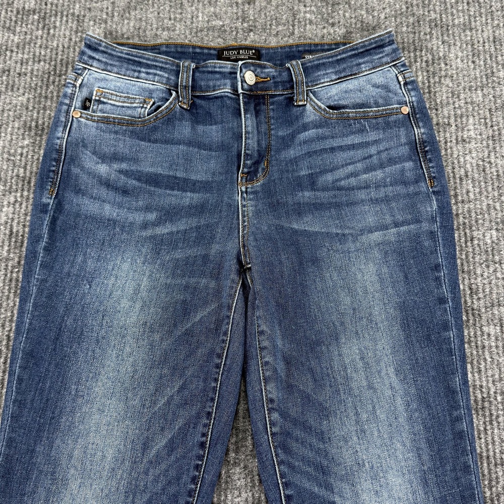 Judy Blue Straight Jeans Womens 9/29 Blue Medium Wash Mid Rise Stretch Denim - Picture 2 of 14